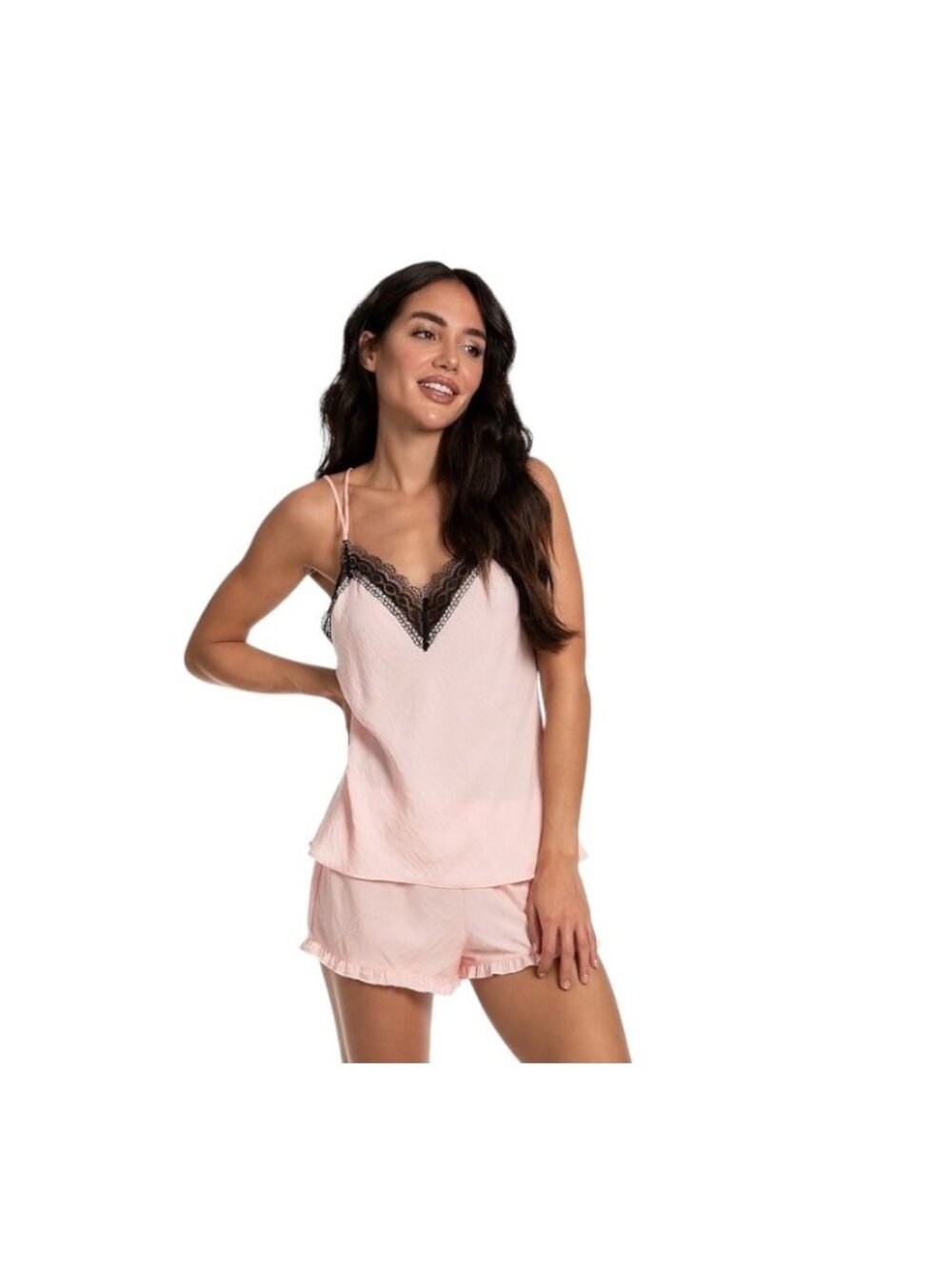 Lilac & London Lace Trim Pajama Set Pink Size XXL Romantic Summer Coquette Cute